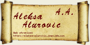 Aleksa Alurović vizit kartica